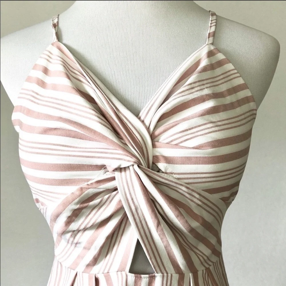 She and Sky Sleeveless Striped Knot Front …